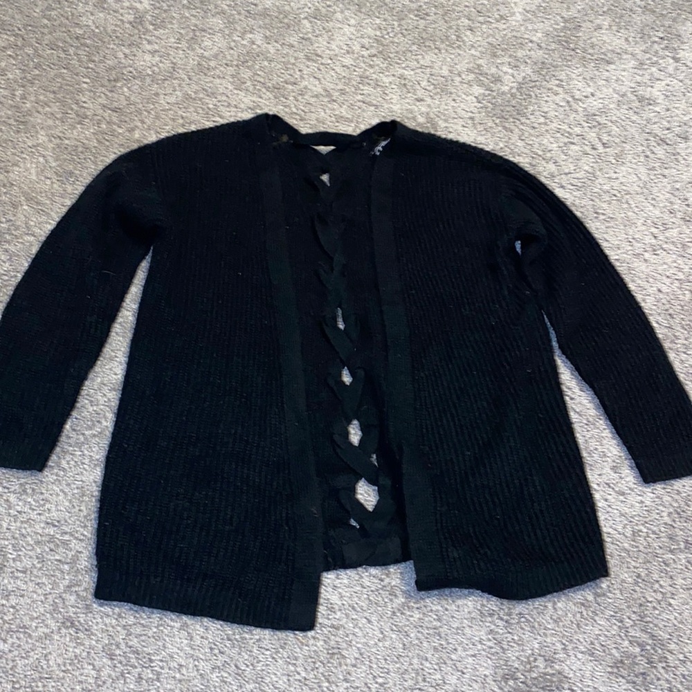 ART CLASS black cardigan with open cross-cross back